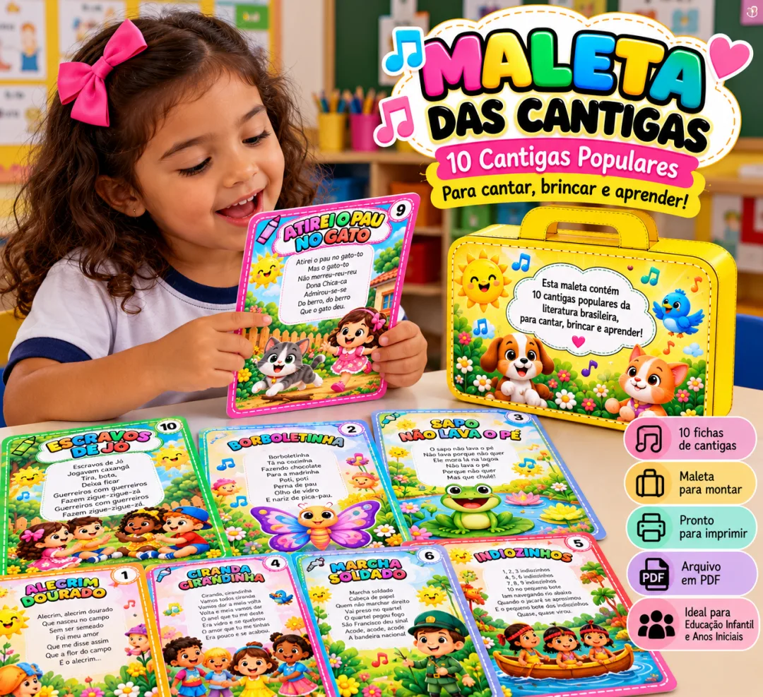 Maleta das Cantigas — 10 Cantigas Populares para Educação Infantil em PDF — imagem 3