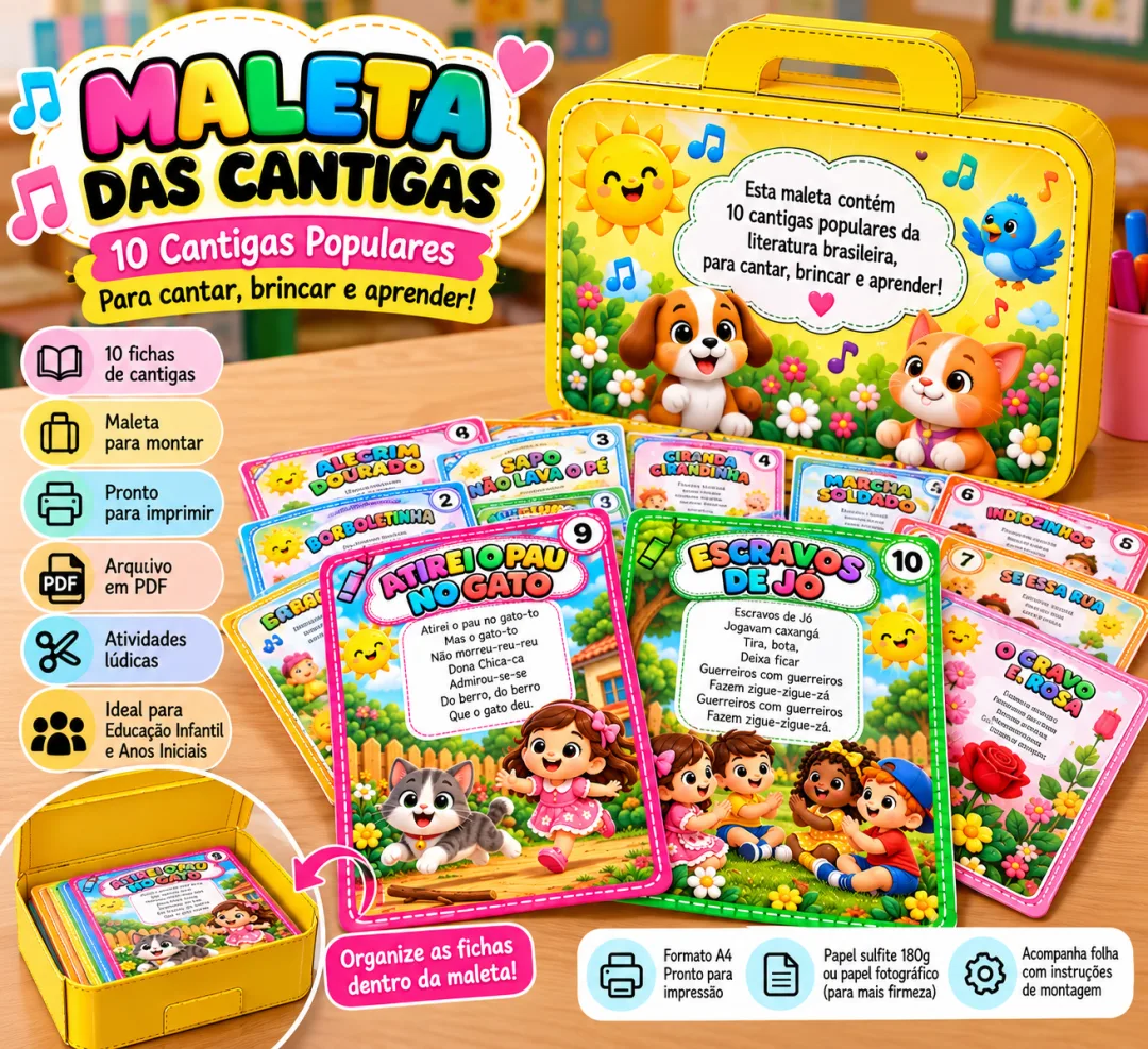 Maleta das Cantigas — 10 Cantigas Populares para Educação Infantil em PDF — imagem 2