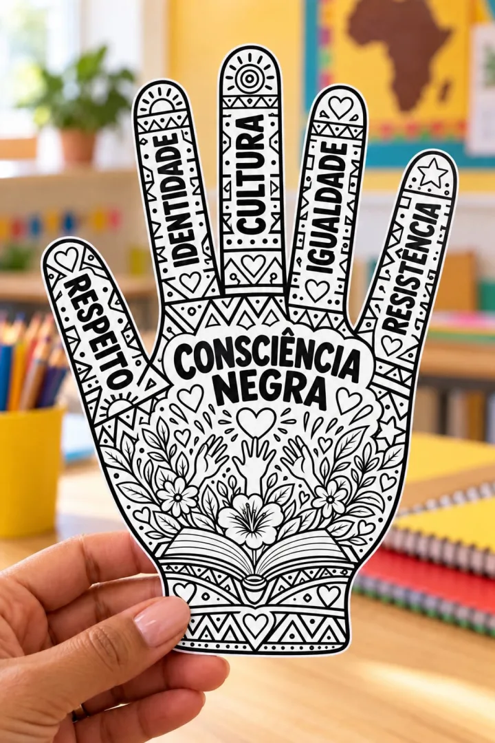 Mãozinhas da Consciência Negra: Colorir e Montar Murais 1º Ao 5º Ano em PDF — imagem 6