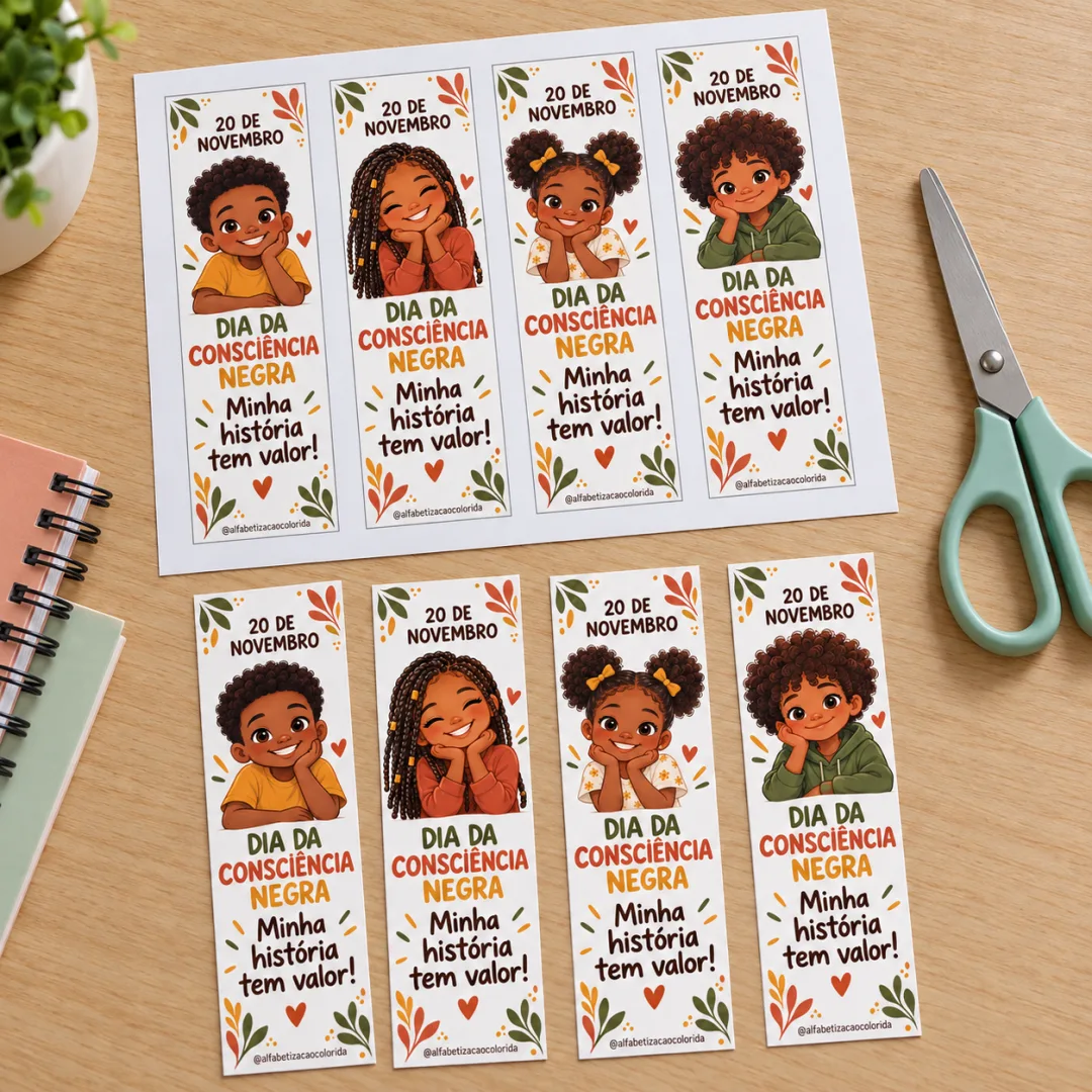 Marca-Páginas Consciência Negra em PDF – Cores e Representatividade — imagem 4