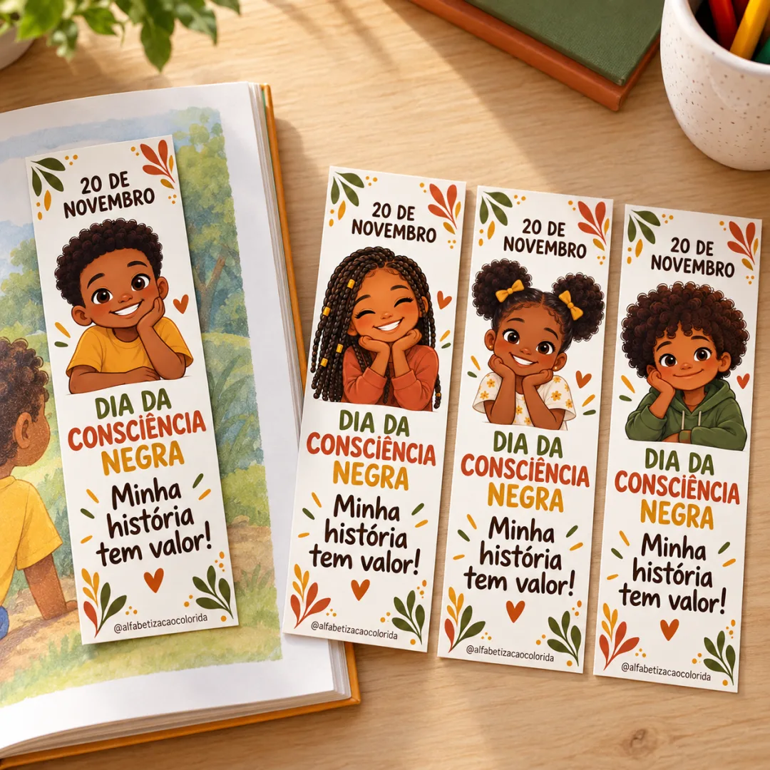 Marca-Páginas Consciência Negra em PDF – Cores e Representatividade — imagem 2