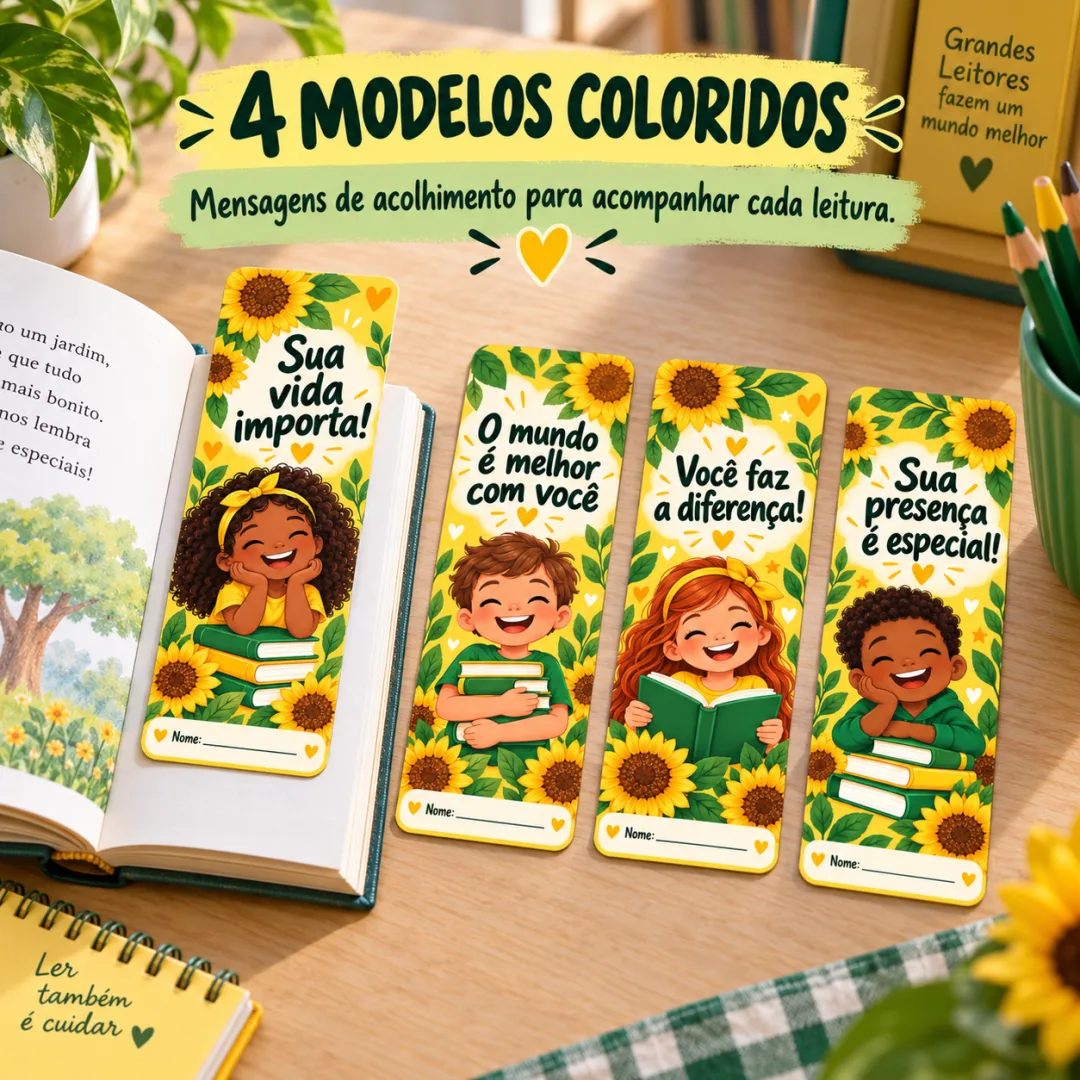 Marca-Páginas Setembro Amarelo em PDF – 1º ano ao 9º ano EFII — imagem 2