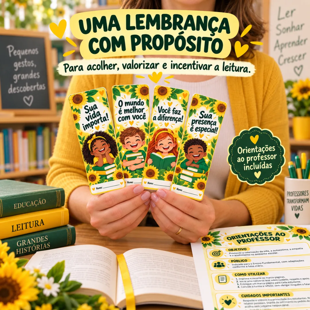 Marca-Páginas Setembro Amarelo em PDF – 1º ano ao 9º ano EFII — imagem 4