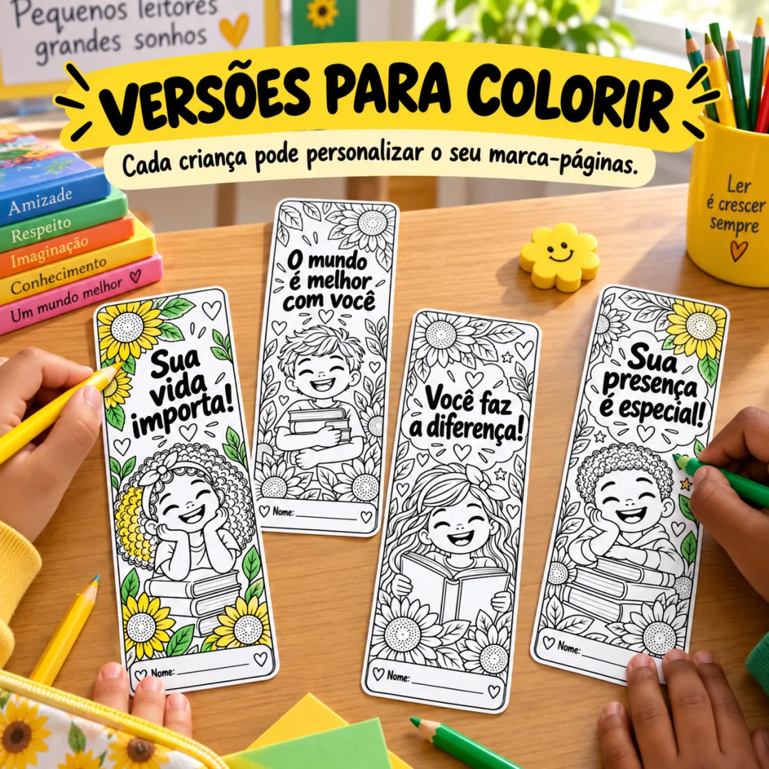 Marca-Páginas Setembro Amarelo em PDF – 1º ano ao 9º ano EFII — imagem 3