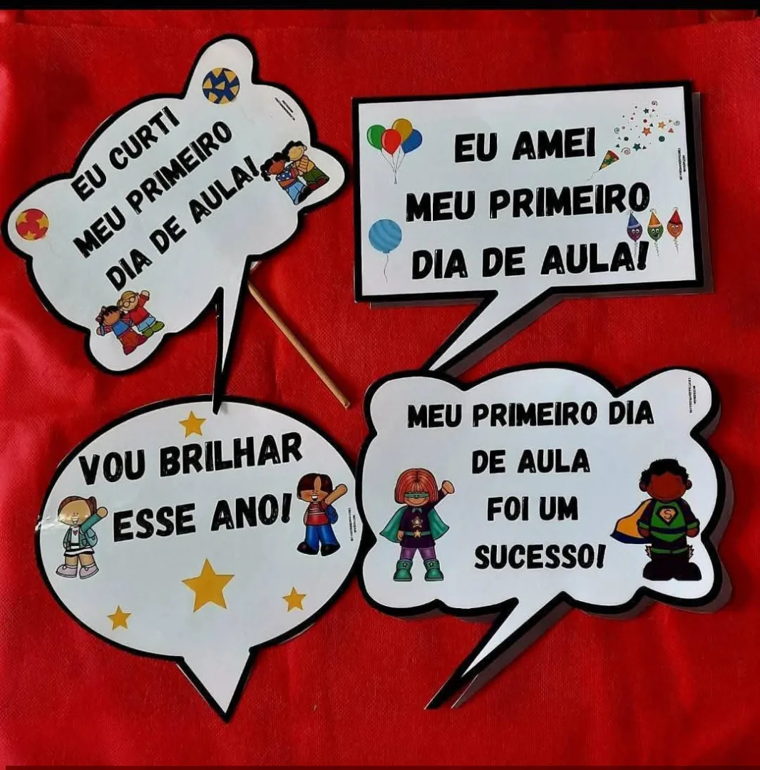 Máscara e plaquinhas primeiro dia de aula PDF ensino infantil e fundamental  — imagem 3