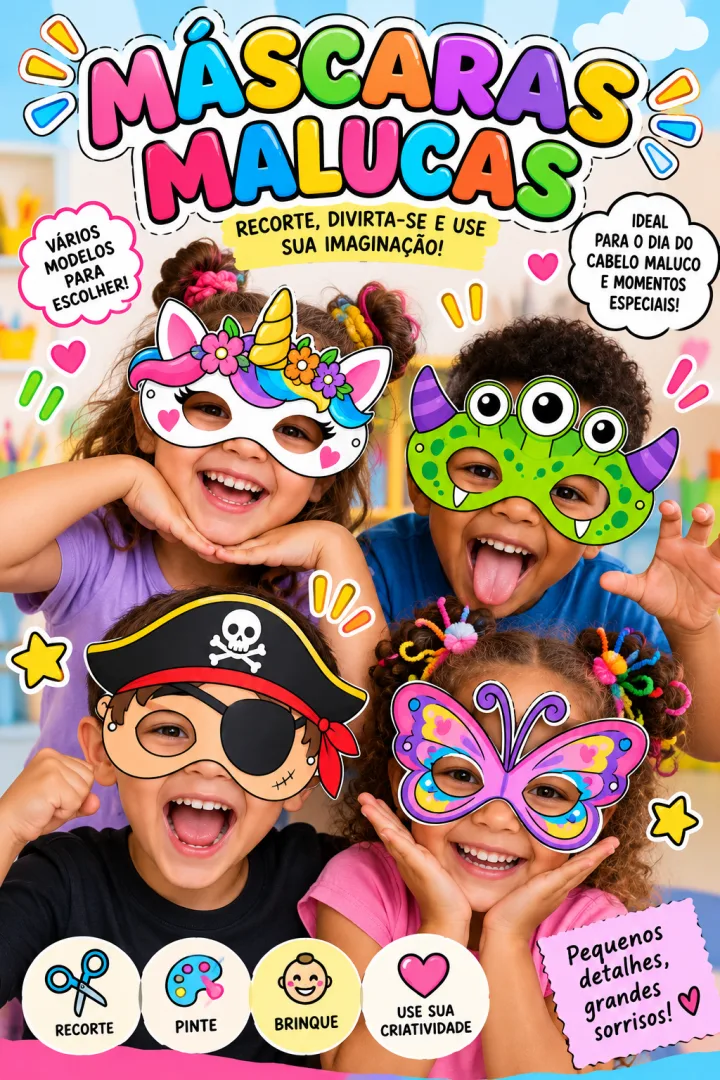 Máscara Maluca dia do Cabelo Maluco Pdf — imagem 3