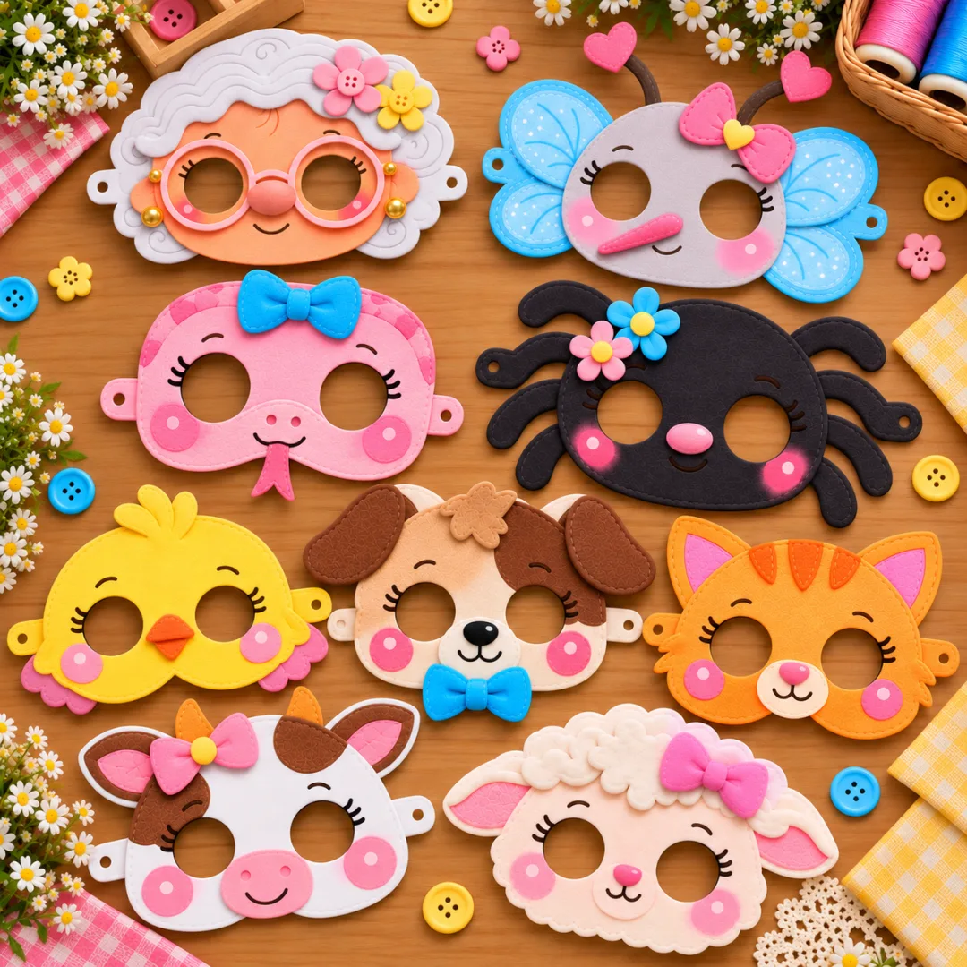 Máscaras A Velha Que Engoliu Uma Mosca - Kit - Educação Infantil - Arquivo Digital — imagem 2