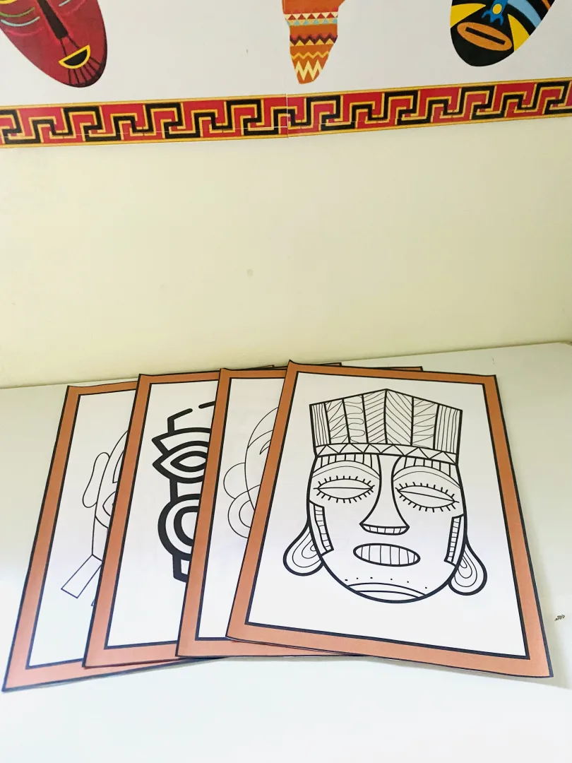  Máscaras Africanas para Colorir na Educação Infantil — imagem 3