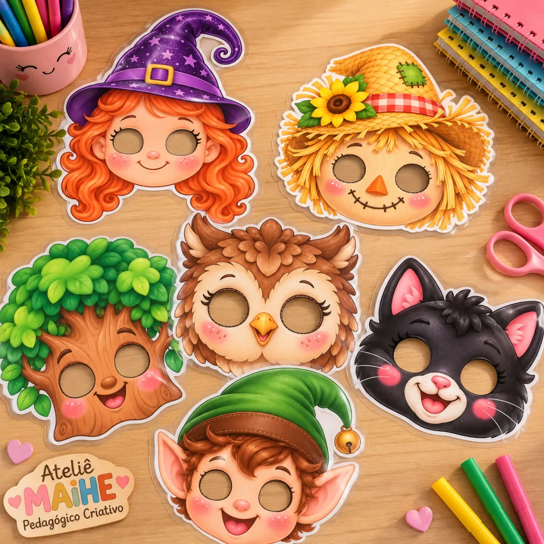 Máscaras Bruxa Bruxa Venha à Minha Festa - Educação Infantil - Arquivo Digital - Lembrancinha  — imagem 2