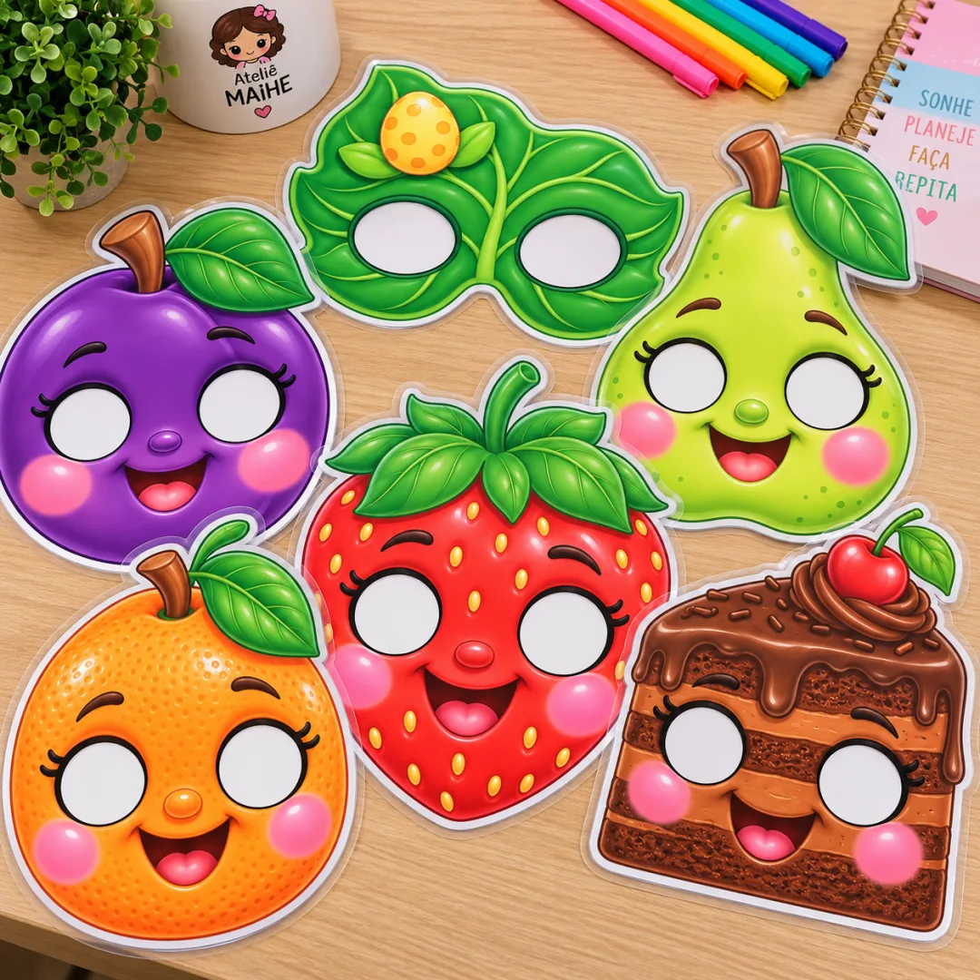 A Lagarta Comilona - Máscaras - Educação Infantil - Arquivo Digital - Lembrancinhas — imagem 3