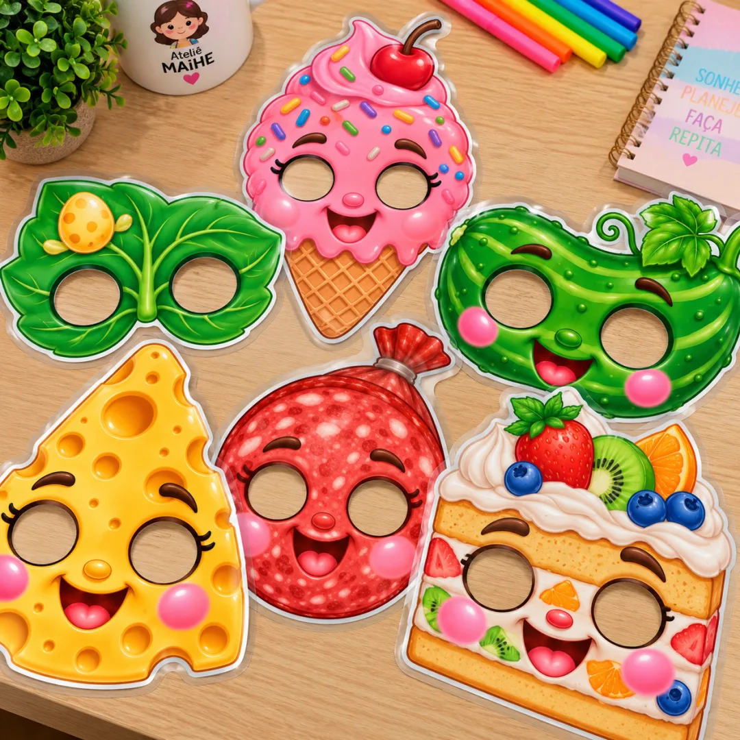 A Lagarta Comilona - Máscaras - Educação Infantil - Arquivo Digital - Lembrancinhas — imagem 4