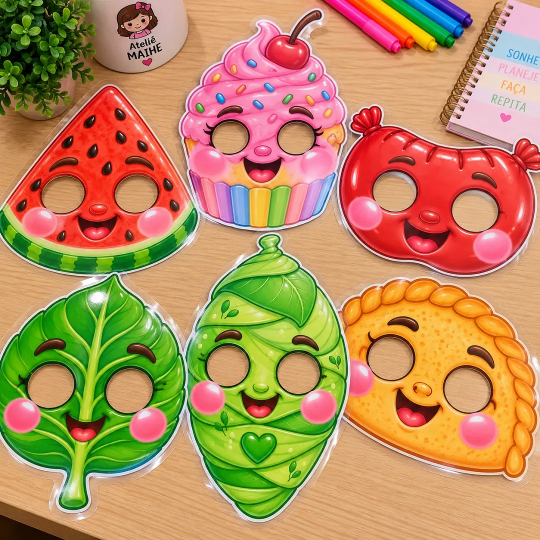 A Lagarta Comilona - Máscaras - Educação Infantil - Arquivo Digital - Lembrancinhas — imagem 5