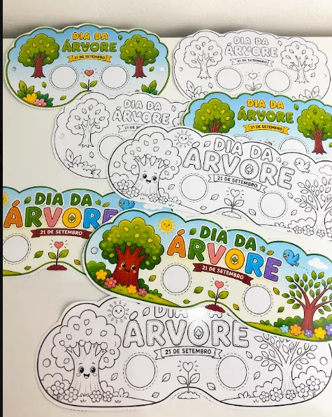 Máscaras Dia da Árvore – Coloridas e para Colorir! em PDF — imagem 4