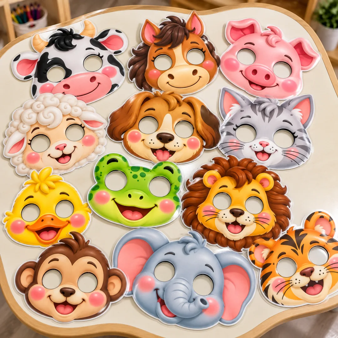 Imitando os Animais - Máscaras dos Animais - Educação Infantil - Jogos - Arquivo Digital — imagem 3