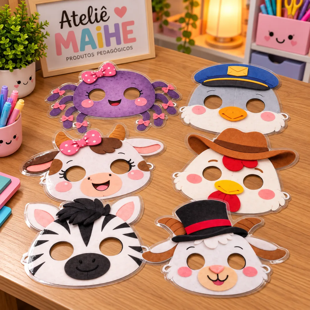 Máscaras Quem Quer Casar com a Dona Baratinha - Educação Infantil - Arquivo Digital - Lembrancinha — imagem 3