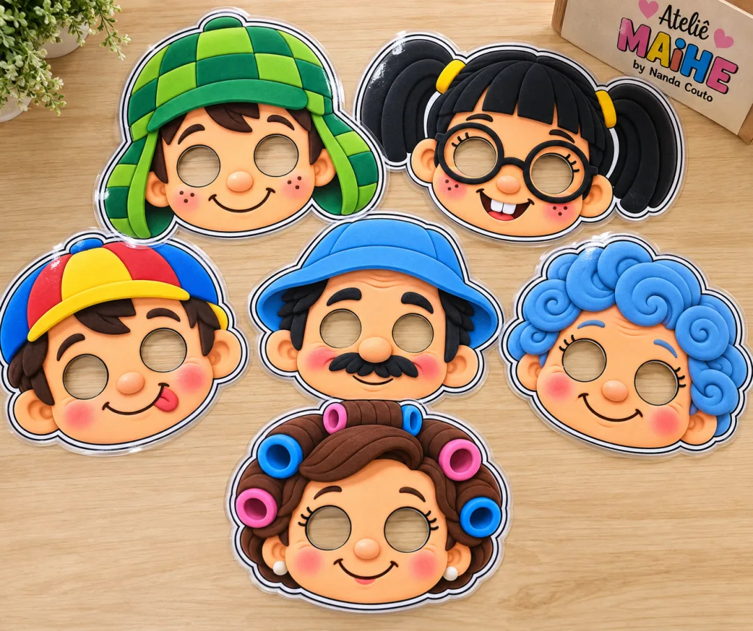 Máscaras Turma Do Chaves - Educação Infantil - Arquivo Digital - Lembrancinha — imagem 2