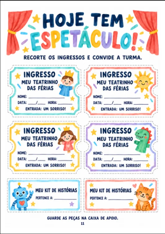 Meu Teatrinho das Férias — Kit Ilustrado de Fim de Ano em PDF — imagem 5