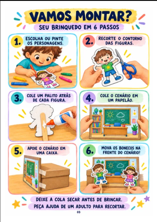 Meu Teatrinho das Férias — Kit Ilustrado de Fim de Ano em PDF — imagem 2