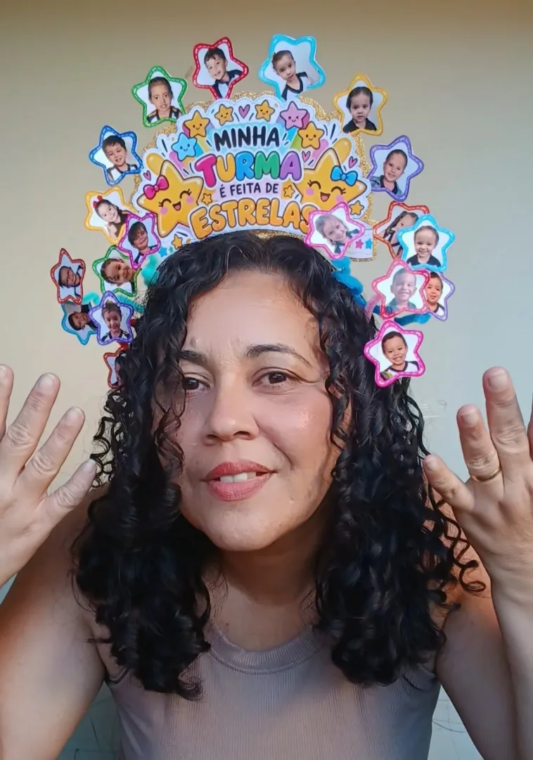 Semana da Criança Cabelo Divertido Estrela com Foto Editável no Canva Educação Infantil  — imagem 2