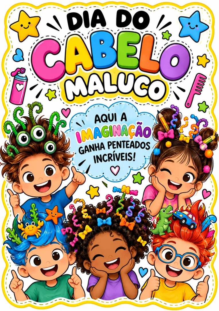 Mini Kit Dia do Cabelo Maluco - Dia das Crianças em PDF — imagem 4