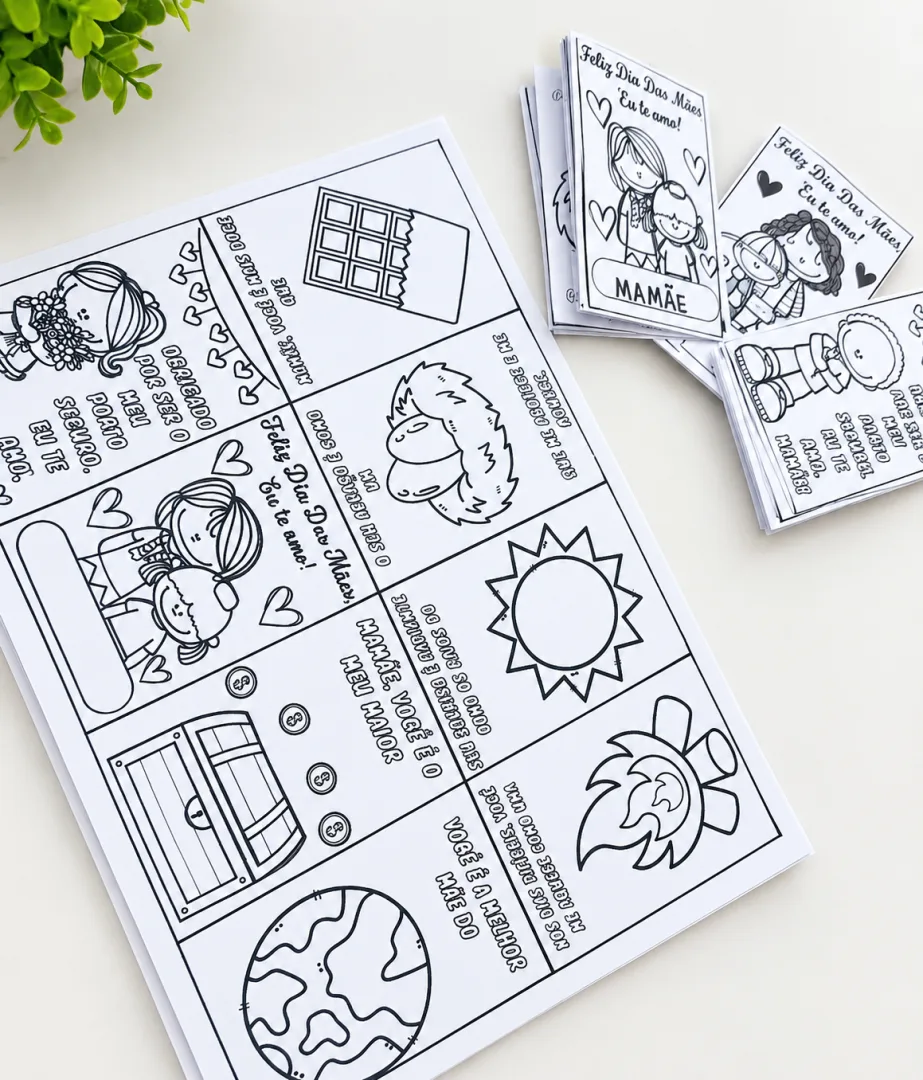 Mini Livro de Colorir - Homenagem Dia das Mães - PDF - Educação Infantil — imagem 2