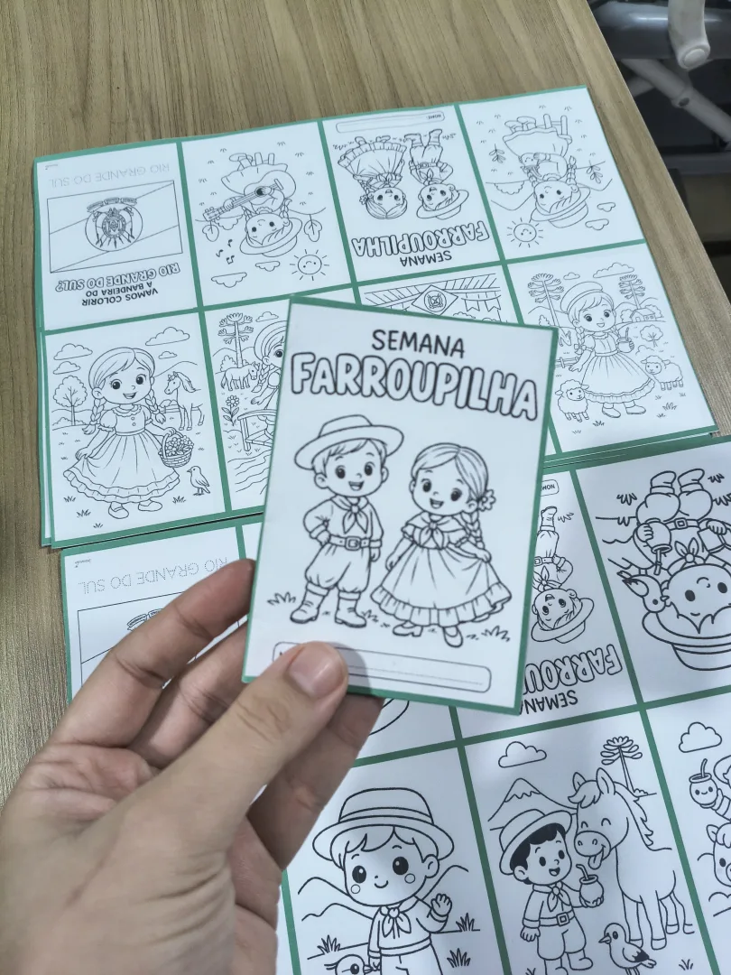 MINI LIVRO SEMANA FARROUPILHA — CULTURA GAÚCHA PARA COLORIR! — imagem 2