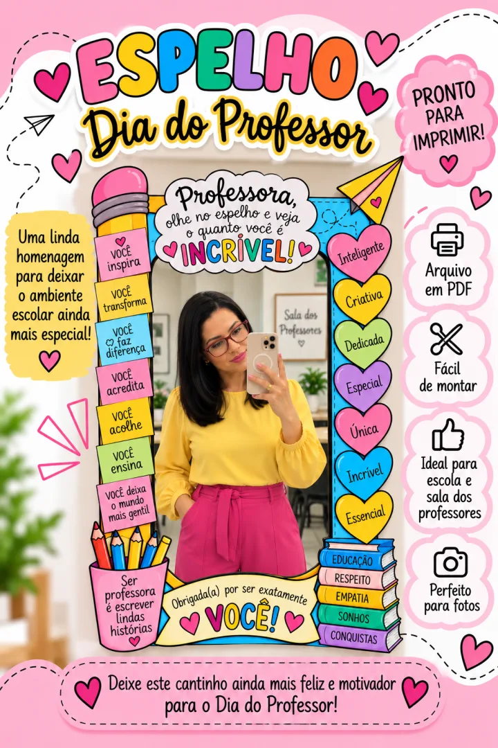 Moldura para Foto Dia do Professor para Imprimir — imagem 4