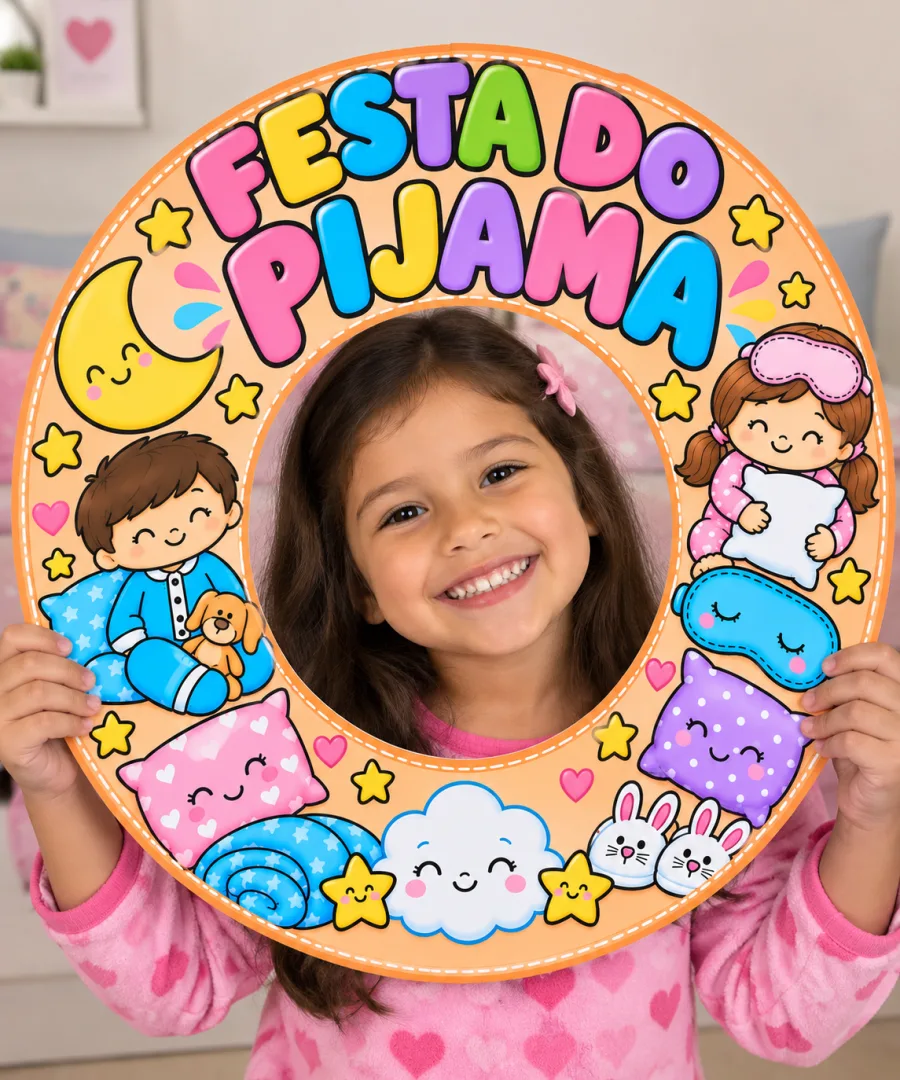Moldura para Fotos - Festa do Pijama - PDF 12 Páginas — imagem 2