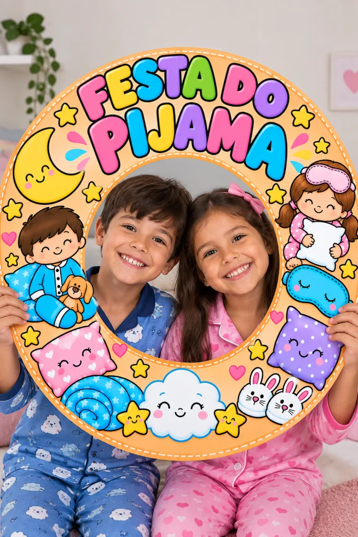Moldura para Fotos - Festa do Pijama - PDF 12 Páginas — imagem 4