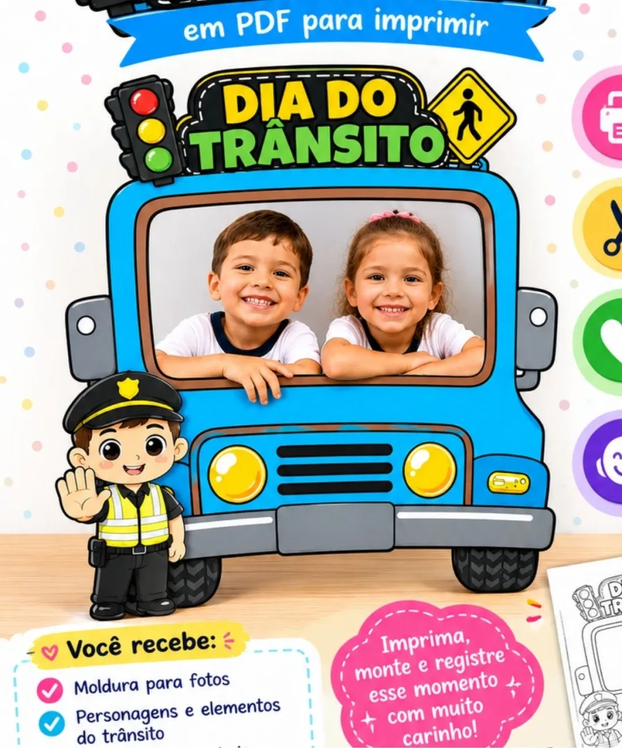 Moldura para Fotos Dia do Trânsito – Educação Infantil — imagem 2