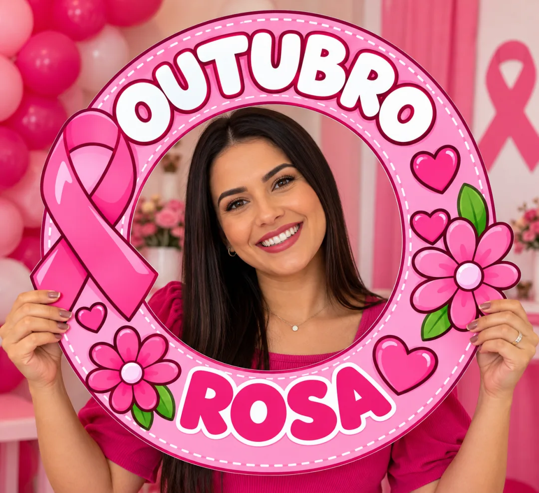 Moldura para Fotos Outubro Rosa - PDF 12 Páginas — imagem 2