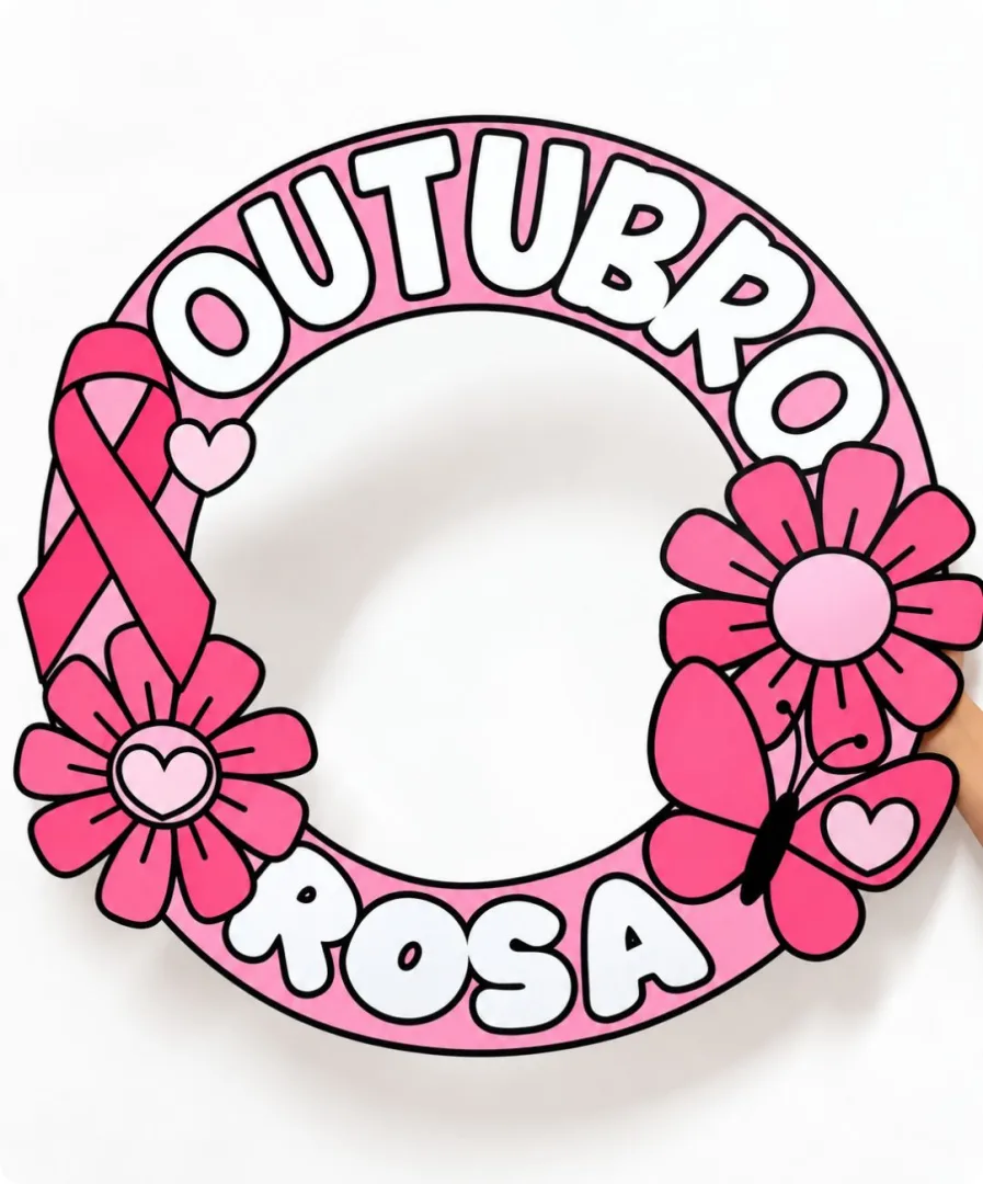 Moldura para Tema Fotos Outubro Rosa PDF — imagem 2