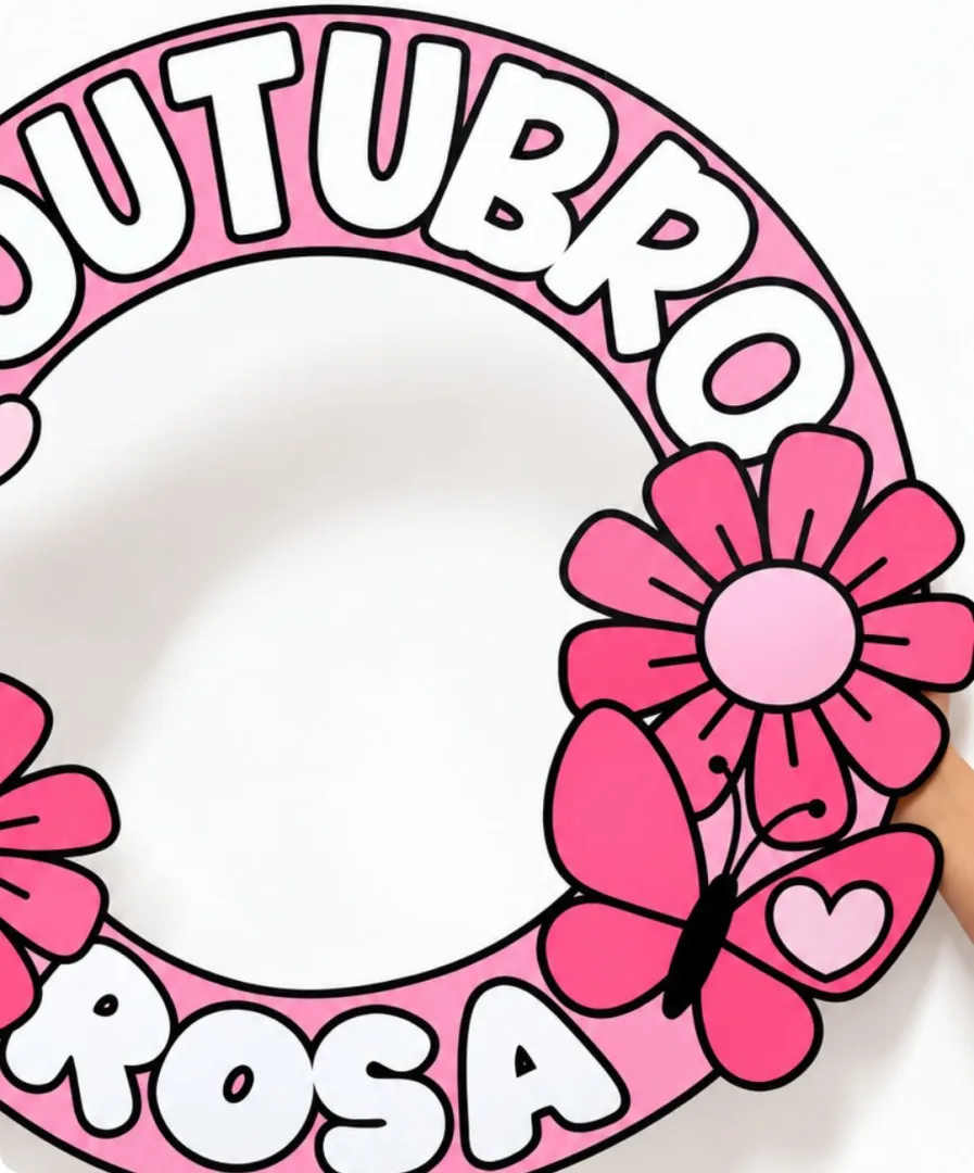 Moldura para Tema Fotos Outubro Rosa PDF — imagem 3