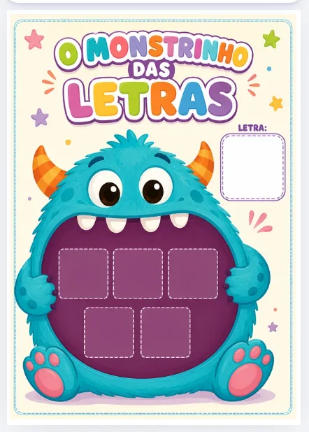 Monstrinho das Letras - Recurso para Alfabetização. Em PDF — imagem 4
