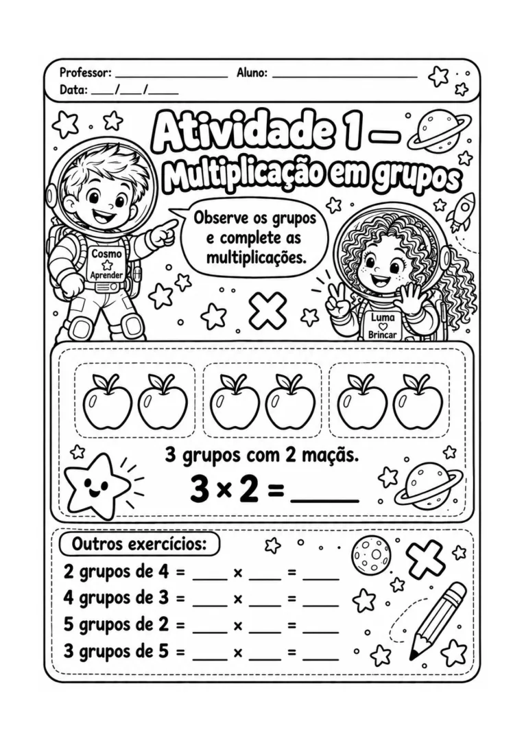 Atividade de Multiplicação 2º e 3º Ano tabuada Divertida em PDF para Imprimir — imagem 2