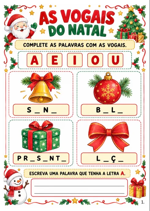 Natal de Palavras — Atividades de Alfabetização em PDF — imagem 3