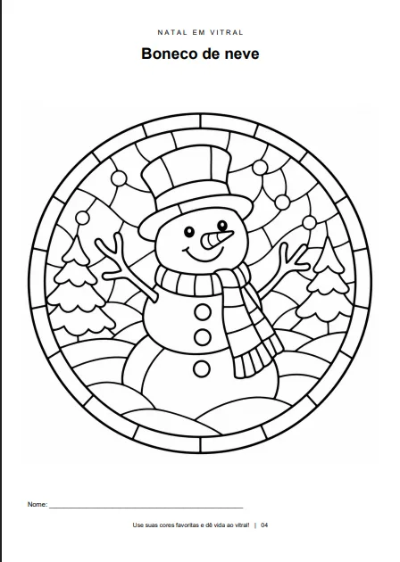 Natal em Vitral Atividades para Colorir na Educação Infantil em PDF — imagem 3