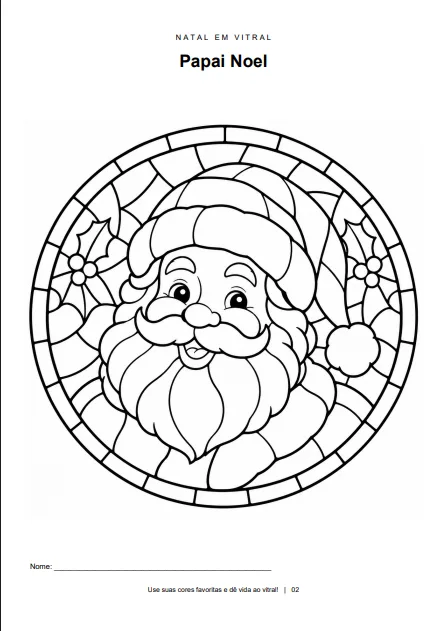 Natal em Vitral Atividades para Colorir na Educação Infantil em PDF — imagem 2
