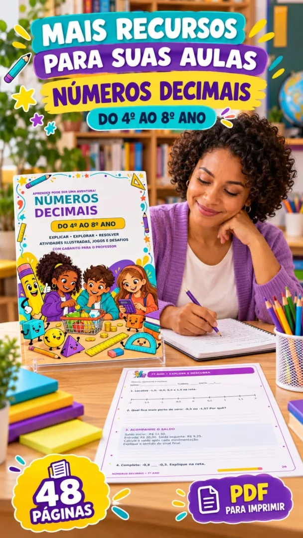 📚✨ NÚMEROS DECIMAIS DO 4º AO 8º ANO! 💰9,99 Uma apostila para explorar os números decimais com exemplos, atividades ilu — imagem 2