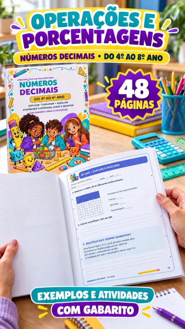 📚✨ NÚMEROS DECIMAIS DO 4º AO 8º ANO! 💰9,99 Uma apostila para explorar os números decimais com exemplos, atividades ilu — imagem 5