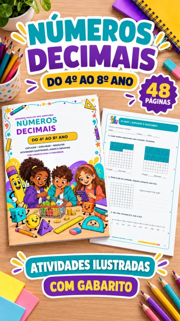 📚✨ NÚMEROS DECIMAIS DO 4º AO 8º ANO! 💰9,99 Uma apostila para explorar os números decimais com exemplos, atividades ilu — imagem 3