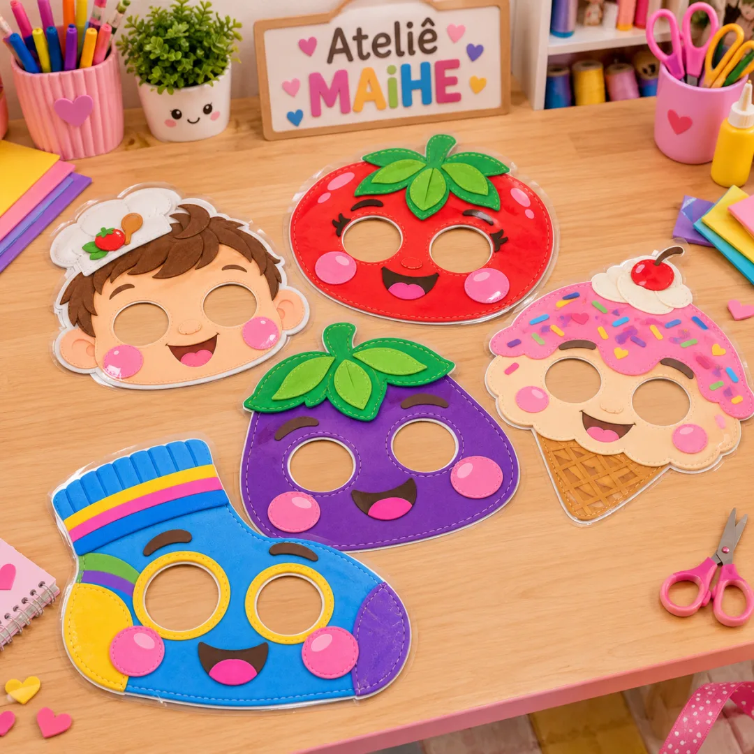 O Que Que Tem na Sopa do Neném - Máscaras - Educação Infantil - Lembrancinhas - Arquivo Digital — imagem 4