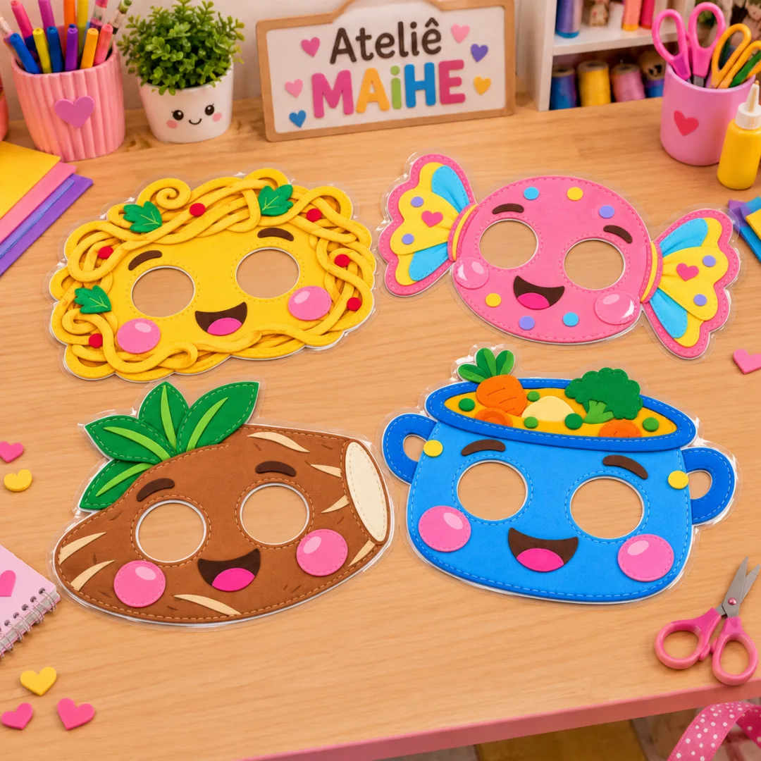 O Que Que Tem na Sopa do Neném - Máscaras - Educação Infantil - Lembrancinhas - Arquivo Digital — imagem 3