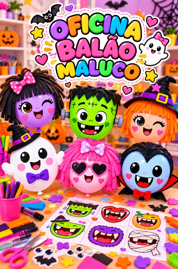 Dia do Hallowin Oficina Criativa de Balões de Halloween Atividade Infantil para Escola em PDF — imagem 3