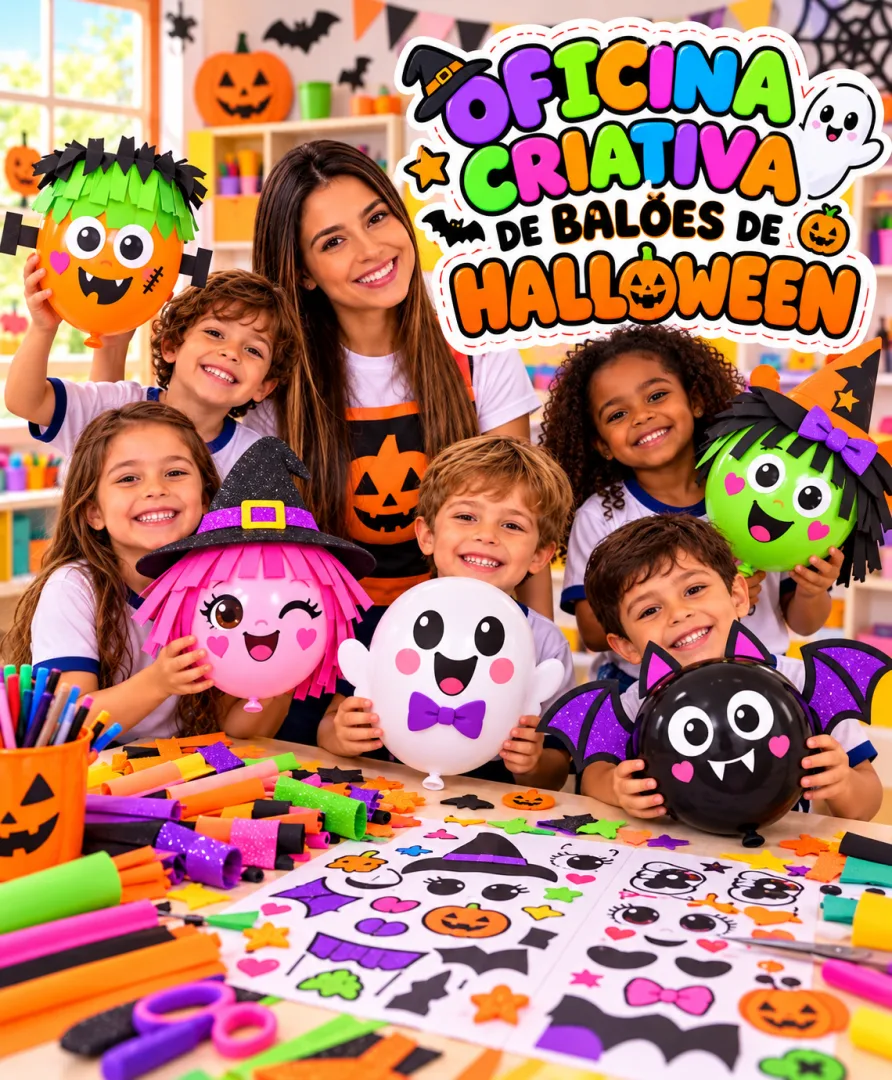 Dia do Hallowin Oficina Criativa de Balões de Halloween Atividade Infantil para Escola em PDF — imagem 4