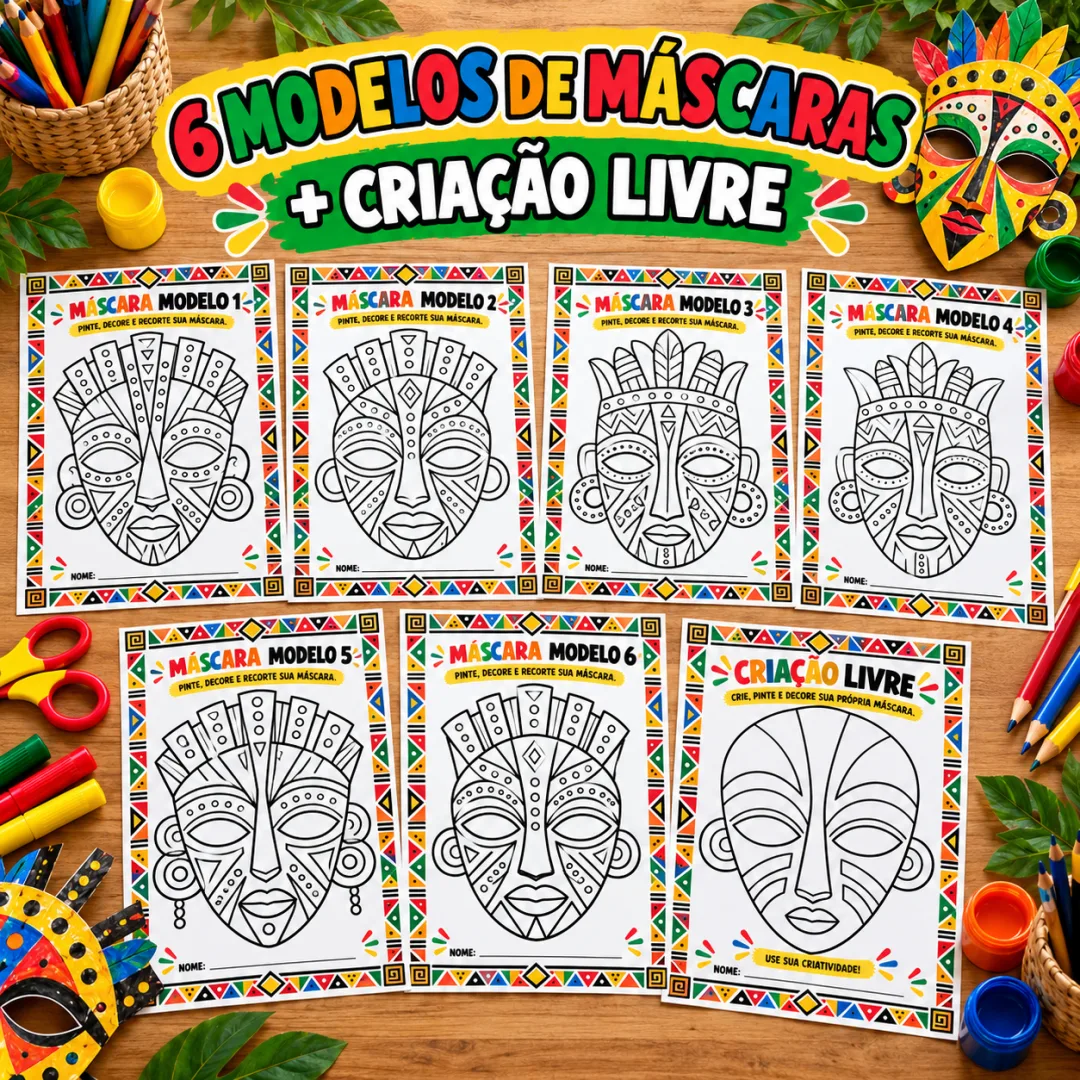 Oficina de Máscaras Africanas – Atividade de Arte (Educação Infantil e Anos Iniciais) - PDF — imagem 3
