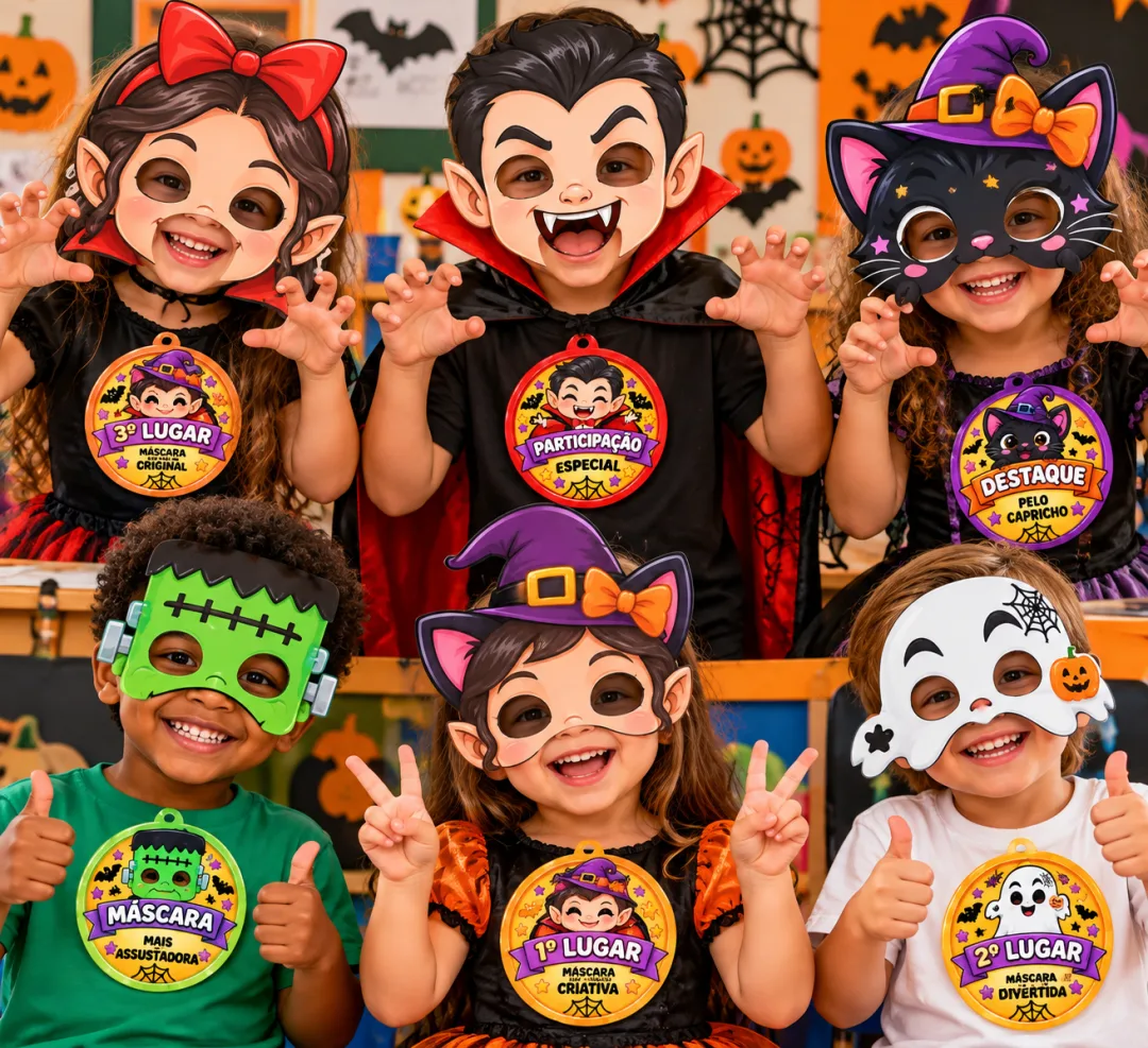 Oficina de Máscaras para Halloween – Atividade Lúdica para Imprimir — imagem 2
