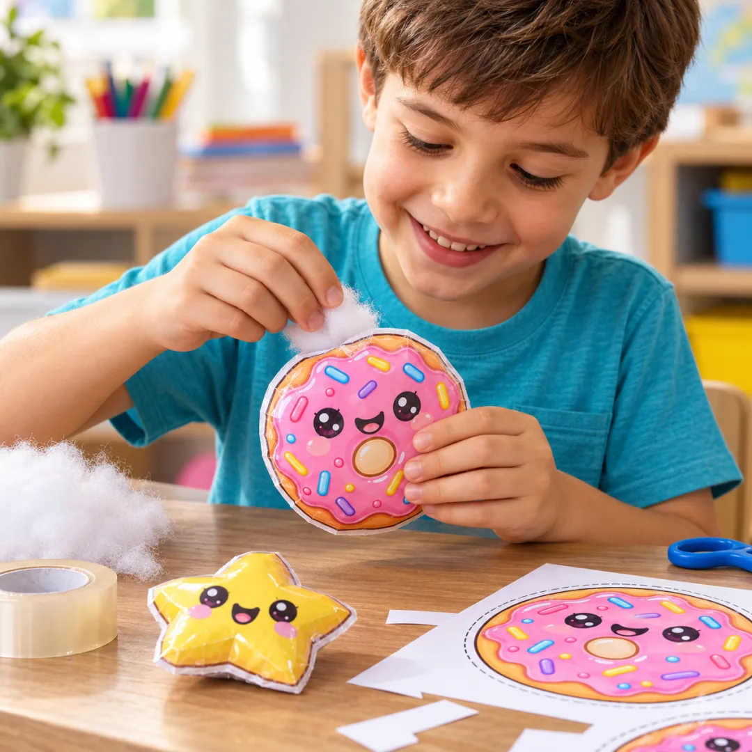 Oficina de Squishy de Papel — Kit com 20 Modelos Coloridos e para Colorir — imagem 4