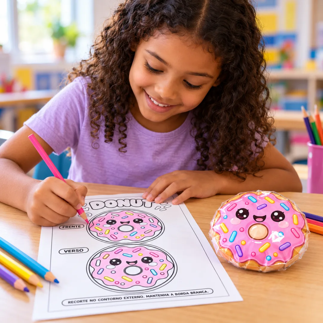 Oficina de Squishy de Papel — Kit com 20 Modelos Coloridos e para Colorir — imagem 5