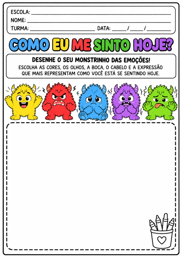 Os cinco monstrinhos das emoções História em PDF para a Educação Infantil  — imagem 5